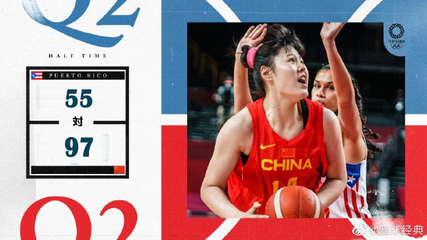 中国97-55战胜波多黎各 李月汝21+12 李梦15分